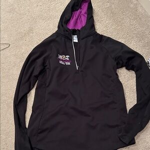 Chocolate Black Jacket with Purple Hood Lining